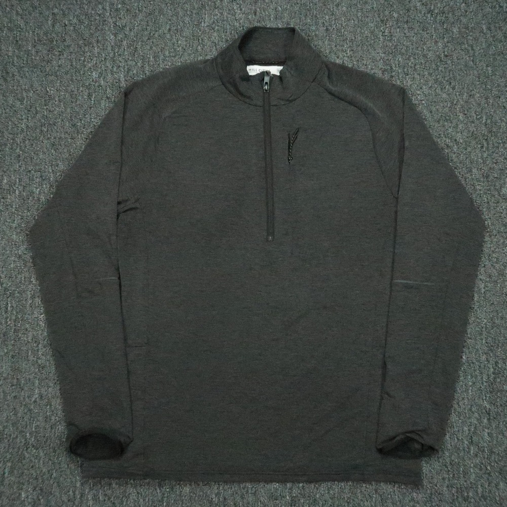 Hill City Pullover Men Medium Charcoal Gray Tech Performance Quarter Zip Stretch